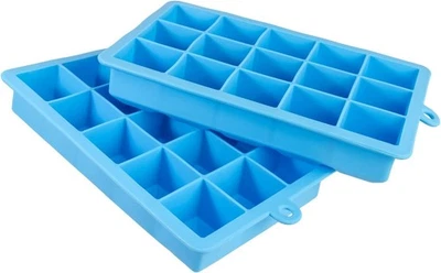 igadgitz home U6674-KIT Bandeja de cubitos de hielo de silicona 15 cubos cuadrados de grado alimenticio...  - Imagen 1 de 3