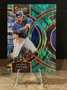 2024 Panini Select #8 Jackson Chourio Green Flash Parallel RC Rookie Brewers - Picture 1 of 2