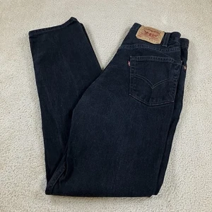 Vintage '02 Levis 550 Relaxed Fit Mens 30W x 34L Black Denim Jeans Made In USA - Picture 1 of 12