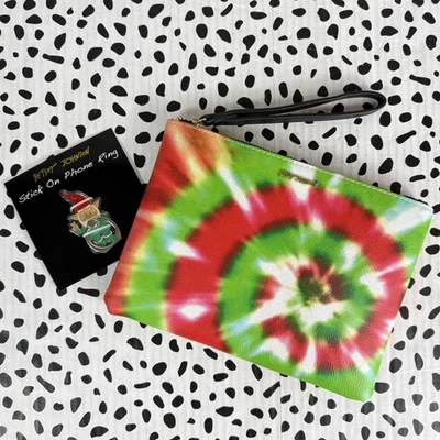 Bolsa de telefone BETSEY JOHNSON tingida de gravata + conjunto de presente anel de telefone de Natal - Imagem 1 de 4