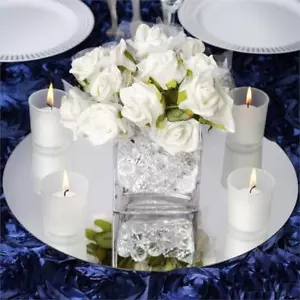 4 pcs 14" Round MIRRORS Wedding Party Reception Wholesale CENTERPIECES Supplies - Picture 1 of 5