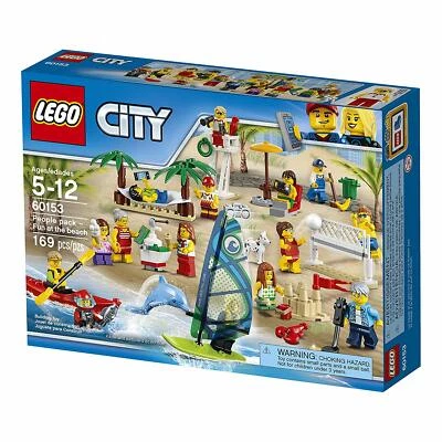 Lego City Town 60153 People Pack Fun At The Beach Construction dolphin dog NISB - Image 1 of 4