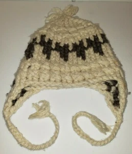 Banana Republic Womens Ski Ear Flap Cap Beanie Hat Tan Brown Wool Winter Warm - Picture 1 of 4