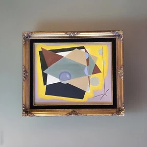 LISTED ARTIST ABSTRACT PAINTING modernist FRAMED Dr. BENJAMIN L. GROSS VINTAGE - Picture 1 of 7