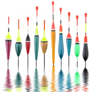 10pcs Lightweight Balsa Wood Bobber Fishing Floats for Rock Lakes Sea Fishing - Picture 1 of 12