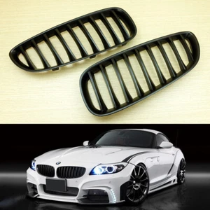 Matte Black Kidney Hood Grilles 2009-2014 For BMW E89 Z4 Coupe - Picture 1 of 6