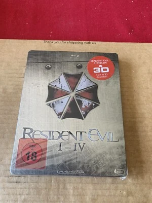 Resident Evil I - IV Quadrilogy Blu Ray Steelbook NEW & SEALED Rare Import - Image 1 of 4