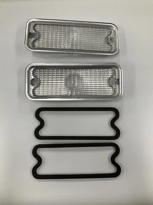 GM 73 74 75 76 77 78 79 80 GMC CHEVROLET TRUCK C10 PARK LIGHT LENS PAIR CLEAR - Image 1 of 4
