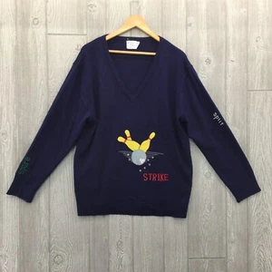 Suéter de Bolos Bonnie Lee Leroy De Colección Para Mujer Acrílico Años 70 80 Cuello en V Golpe Dividido - Imagen 1 de 14