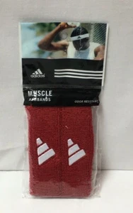 Adidas Muscle Arm Bands Pack of 2 Red Maroon White New in Package! - Picture 1 of 5