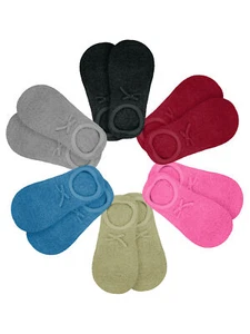 COLORFUL BALLET SLIPPER NON-SLIP FUZZY SOCKS 6-PACK - Picture 1 of 6