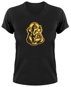 Ganesha Ganesh Hindu India Mujer Chica Camiseta Dioses Meditación Mantra India - Imagen 1 de 1