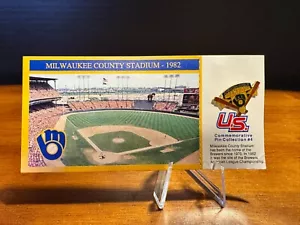 Milwaukee County Stadium 1982 Commemorative Lapel Pin #4 - Picture 1 of 3