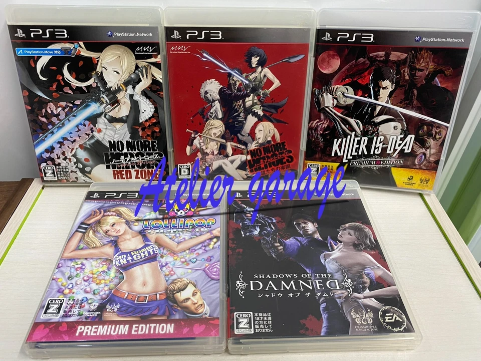 PS3 2 No More Heroes+KILLER IS DEAD+LOLLIPOP CHAINSAW+Shadows of the Damned 5Set - Image 1 of 4