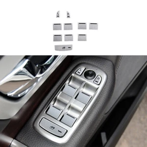 Recorte de interruptor de panel elevador de ventana de aluminio plateado adecuado para Jaguar XJ 2010-2015 - Imagen 1 de 4