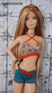 BARBIE BEACH FASHIONS Boho Floral Criss-Cross Top Hipster Bikini - Bild 1 von 3