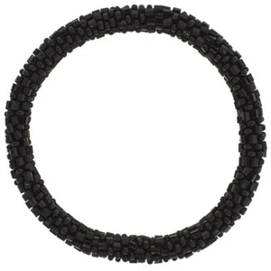 Pulsera Aid Through Trade Roll-On® "Terciopelo Negro" Cuentas de Vidrio ~Hecha en Nepal - Imagen 1 de 2