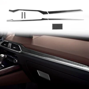 Kit de ajuste de tablero de consola de fibra de carbono real para Mazda CX-9 2016-2023 - Imagen 1 de 5