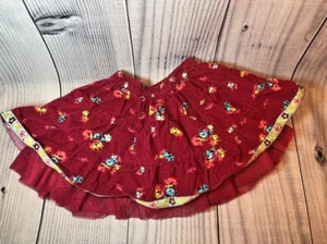 Baby Gap Floral Skirt w/Tulle Lining Corduroy Burgundy Elastic Waist 12-18M EUC - Bild 1 von 9