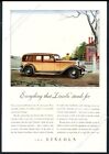 1933 Lincoln V8 7 Passenger Sedan Car Color Art Vintage Print Ad