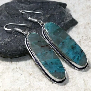 Quantum Quatrro 925 Silver Plated Gemstone Earrings 2.5" Birthday Gift GW - Picture 1 of 3