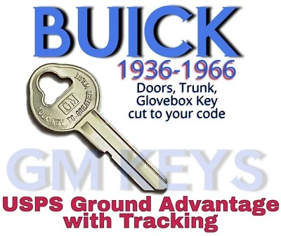 GM Buick Doors 1936-1966 maletero guantera llave cortada a código 8501-8750 Foto 1 de 4