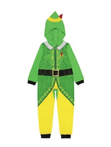Kids One Piece Zip Up Hooded Blanket Sleeper Holiday Elf Pajamas NWT PJ & Me - Picture 1 of 4