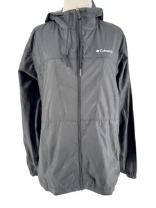 Columbia Women's Black Flash Forward Hooded Zip-Up Windbreaker Jacket Size Small - Picture 1 of 9