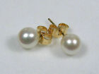 Natural Round 4-5mm Aaa+ Akoya White Pearl Earring 14k  Gold Stud Earrings