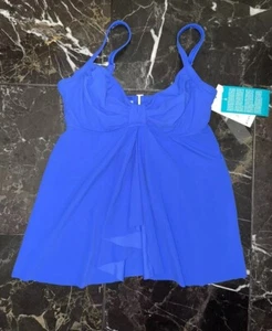 Traje de baño Tankini Profile by Gottex Tutti Frutti Flyaway azul para mujer 34D nuevo con etiquetas - Imagen 1 de 5