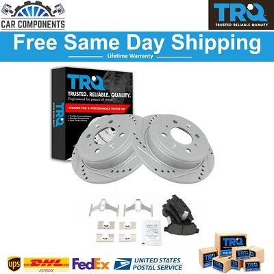 TRQ 全新后刹车片和转子套件 适用于 1988 - 2001 年本田思域讴歌 Integra — 第 1/4 张图片