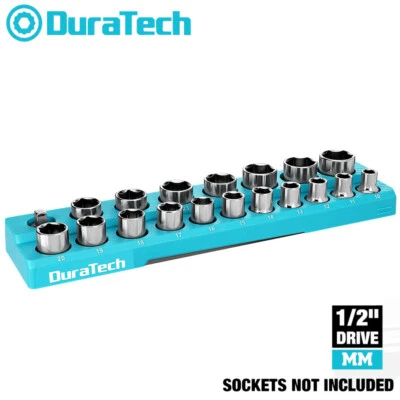DURATECH 1/2" Drive Magnetic Socket Organizer Metric Socket Holders Socket Trays - Image 1 of 4