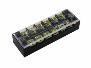 6 Position Screw Barrier Strip Terminal Block w/ Cover 25A - Picture 1 of 1