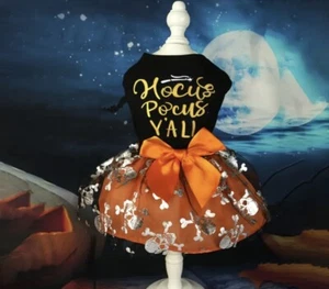 Hocus Pocus Y'All Halloween Tulle Dress Mesh Tutu Skirt Size Medium New - Picture 1 of 13