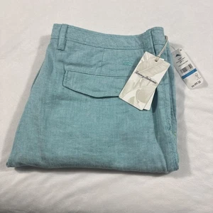 TOMMY BAHAMA Men's 36 Linen Blend Shorts 10" Castaway Green Beach Coast NWT - Picture 1 of 10