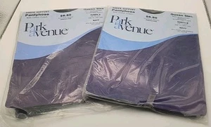 Lot 2 Pairs VTG Park Avenue Ultra Sheer Pantyhose Navy Queen Long To 6'0" 250 lb - Picture 1 of 5
