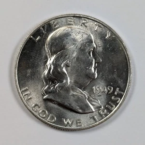 1949 D Franklin Silber Half Dollar Stempelglanz - Bild 1 von 3