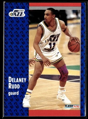 1991-92 Fleer Delaney Rudd Utah Jazz #366 - Image 1 of 2
