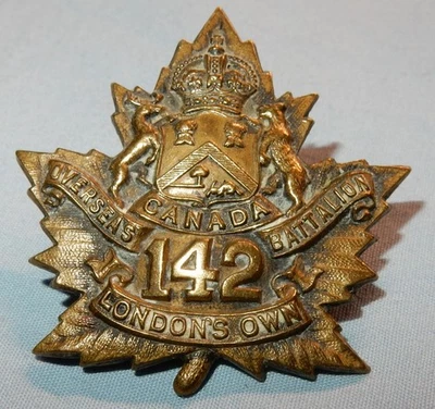INSIGNIA GORRA FUERZA EXPEDICIONARIA CANADIENSE ULTRAMAR CEF PRIMERA GUERRA MUNDIAL 142 (PROPIO DE LONDRES) Foto 1 de 2