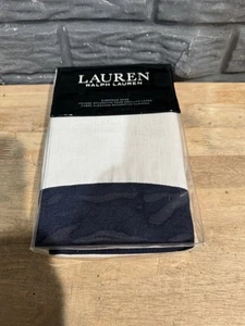 Lauren Ralph Lauren Flora 100% Linen European Euro Sham White/Navy - New - Picture 1 of 3