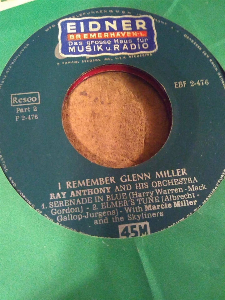 Ray Anthony, I Remember Glenn Miller ~ 1954 German Capitol 45 EP +sleeve - Image 1 of 1