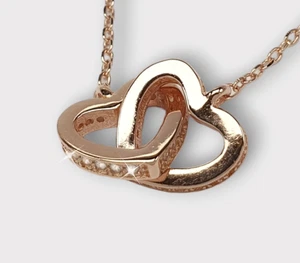 Gold Plated Silver 925 Personalised Heart Pendant Necklace Women Gift For Her UK - Picture 1 of 12
