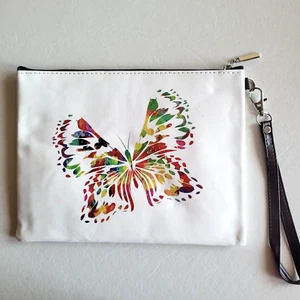 Butterfly Cosmetic Make Up Bag Pouch Toiletry Case Wristlet Makeup Pencil Stash - Picture 1 of 16