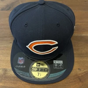 New Era 59Fifty Navy NFL Chicago Bears Fitted Hat 7 1/2 - Picture 1 of 7