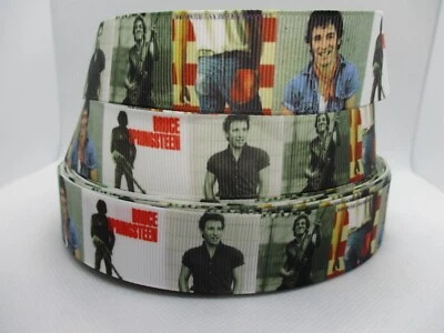 Bruce Springsteen on 1" Grosgrain Ribbon ~YOUR CHOICE 5 or 10 Yards (Music) - Image 1 of 3