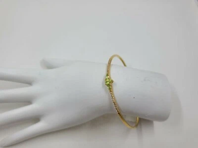 Brazalete Brazalete Samuel Aaron Peridoto y Topacio Blanco, Chapado en Oro Foto 1 de 4