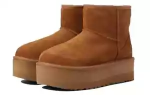 MUJER TALLA 12 UGG Clásico Mini Plataforma Castaño Botas 1134991 Ugg Bota Sin Cordones - Imagen 1 de 15