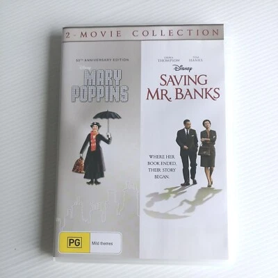 Mary Poppins Saving Mr. Banks DVD 2 Movie Collection Disney Region 4 PAL VGC  - image 1 of 4