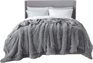 Fluffy Throw Blanket, Soft Fleece Cozy Fuzzy Sherpa Plush Warm Thick for Couch - Picture 1 of 10