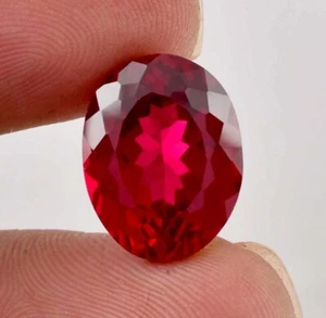 15.45 Ct Natural Blood Red Ruby Oval Cut Loose Gemstone GIT Certified 12x16 MM - Picture 1 of 6